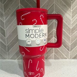 Simple Modern Red Tumbler with Handle